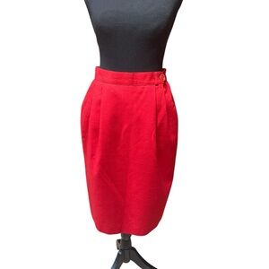 Vintage Norton McNaughton red‎ Pencil Skirt size 8